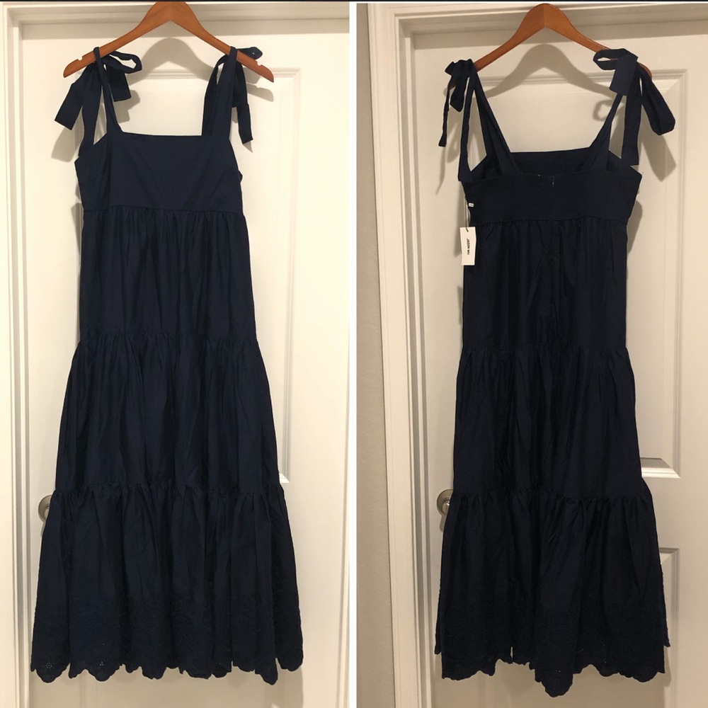 NWT JASON WU Navy Blue Maxi Embroidered Dress